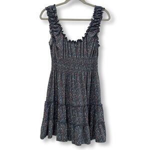 UO Lizzy Smocked Floral Mini Dress 
Sky / L